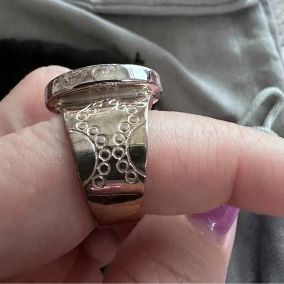 Honeycomb design turquoise ring in sterling silver by Jay King - Picture 9 of 14